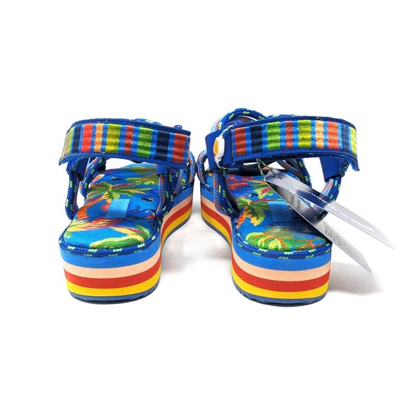 New Farm Rio Womens 10 Macaw Platform Sandals Ankle Strap Slingback Tropical - Picture 7 of 9